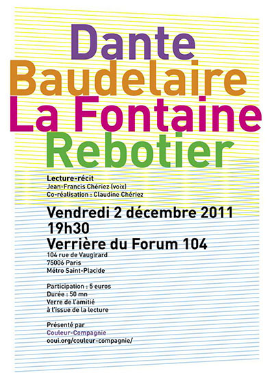 Dante, La Fontaine, Baudelaire au Forum 104